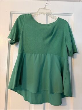 Moth Green Short-Sleeve Peplum Tunic